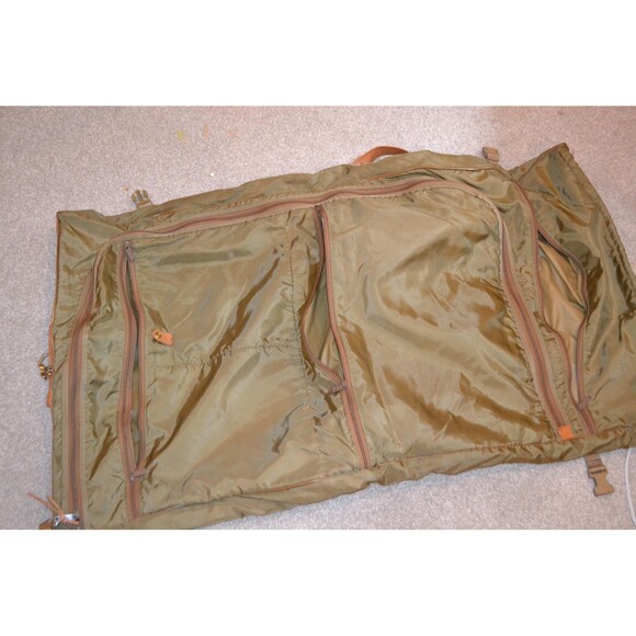 Vintage Hartmann Overnight Unisex Garment Bag Canvas with Leather & Logos - Picture 5 of 6